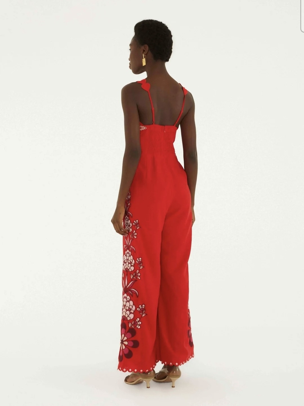 NWT FARM Rio Red Lovely Pineapples Embroidered Jumpsuit - Picture 3 of 9
